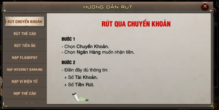 Rút tiền qua chuyển khoản ngân hàng tại B52 Club được ưu tiên lựa chọn.