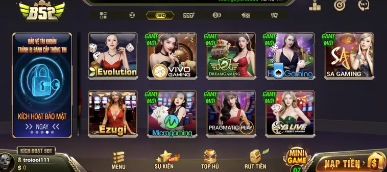 Khám Phá Casino Online B52 Club Sảnh Chơi Đẳng Cấp Mang Tầm Quốc Tế